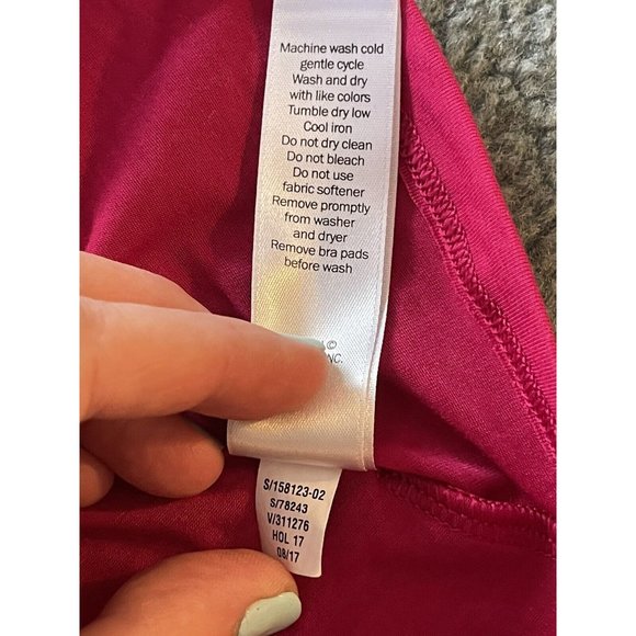 Athleta Essence CYA Support Top Built in Bra Size Pink Navy XS - Picture 9 of 9